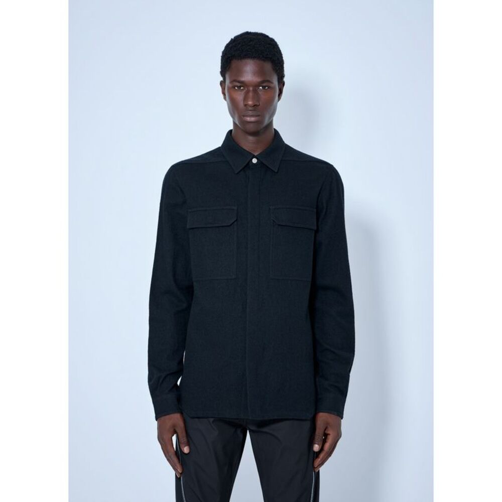 Rick Owens Men Wool Blend Overshirt